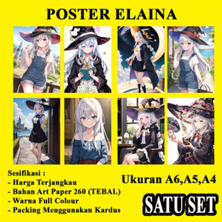 โปสเตอร์ ลายการ์ตูนอนิเมะ ELAINA majo no tabitabi ขนาด A6 A5 และ A4 1 ชุด