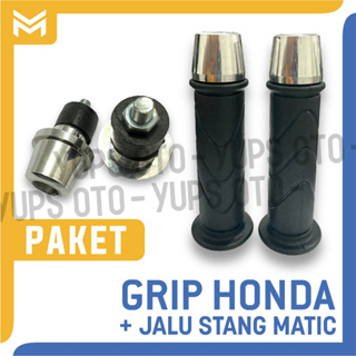 ชุดแฮนด์มือจับยาง แบบหนา ด้านซ้าย และขวา สําหรับรถจักรยานยนต์ JALU PNP+GRIP HONDA ORI HONDA HANDGRIP HONDA ORI Pasang AEROX BYSON Mio NMAX PCX DL