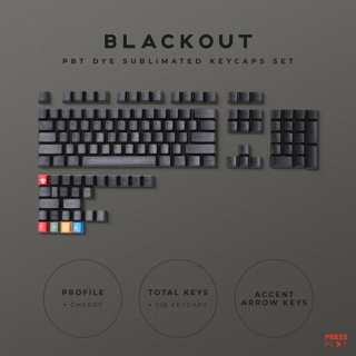 ชุดปุ่มกดแป้นพิมพ์ BLACKOUT PBT สีย้อม