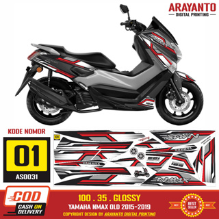 พร้อมส่ง สติกเกอร์ติดตกแต่งรถยนต์ Yamaha Nmax Old Striping Sticker 2015-2019 AS0031 Doff/Glossy All