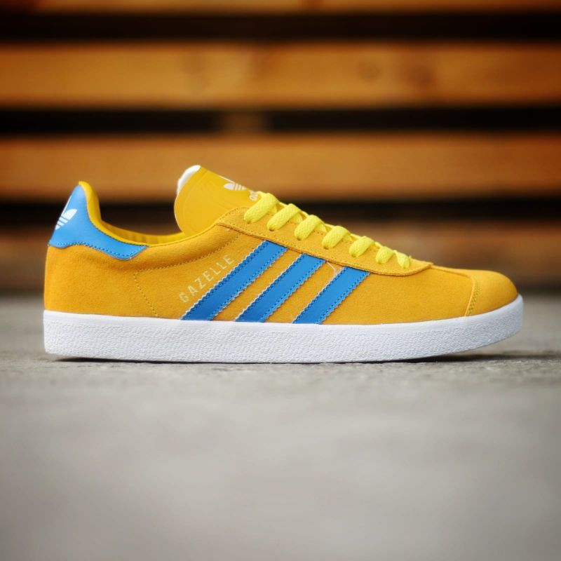 adidas-gazelle-รองเท้าผ้าใบลําลอง-หนังกลับ-สีเหลือง-สีฟ้า-คุณภาพสูง-สําหรับผู้ชาย