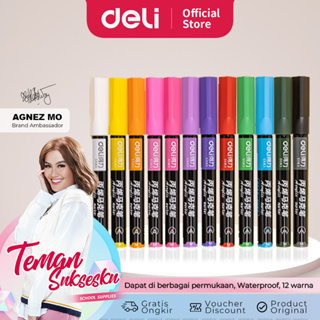 Deli ปากกามาร์กเกอร์อะคริลิค กันน้ํา หลายสี S584