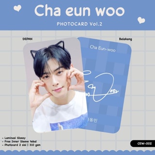 โฟโต้การ์ด CHA EUN WOO 2 ด้าน ด้านหน้า ด้านหลัง ลามิเนต