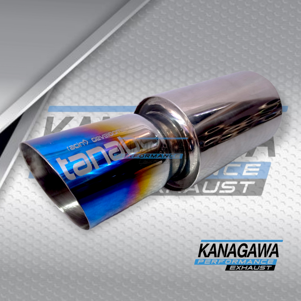TANABE Racing Muffler Tengos Blue Bass Round Full Stainless Car Exhaust ...