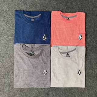 Hitam Volcom เสื้อยืดไฟเบอร์ 24S Drizzle สีดํา สีเทา สีฟ้า สําหรับผู้ชาย