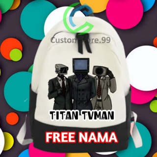 Titan TV MAN SKIBIDI กระเป๋าเป้สะพายหลัง สําหรับเด็ก ฟรีชื่อ