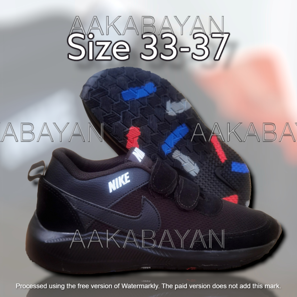 hitam-nike-air-max-270-velcroan-full-black-all-black-33-37