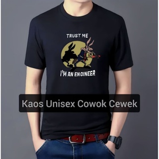 เสื้อยืดแขนสั้น พิมพ์ลายโลโก้ Trust Me Engineer สําหรับผู้ชาย และผู้หญิง