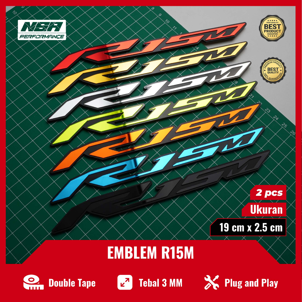 สติกเกอร์สัญลักษณ์ R15M R15M R15M R15M R15M YAMAHA R15M 2 ชิ้น | Shopee ...
