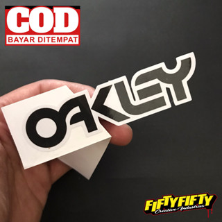 สติกเกอร์ พิมพ์ลาย Oakley แบบเคลือบเงา สําหรับติดตกแต่งหมวกกันน็อค รถจักรยานยนต์ รถยนต์