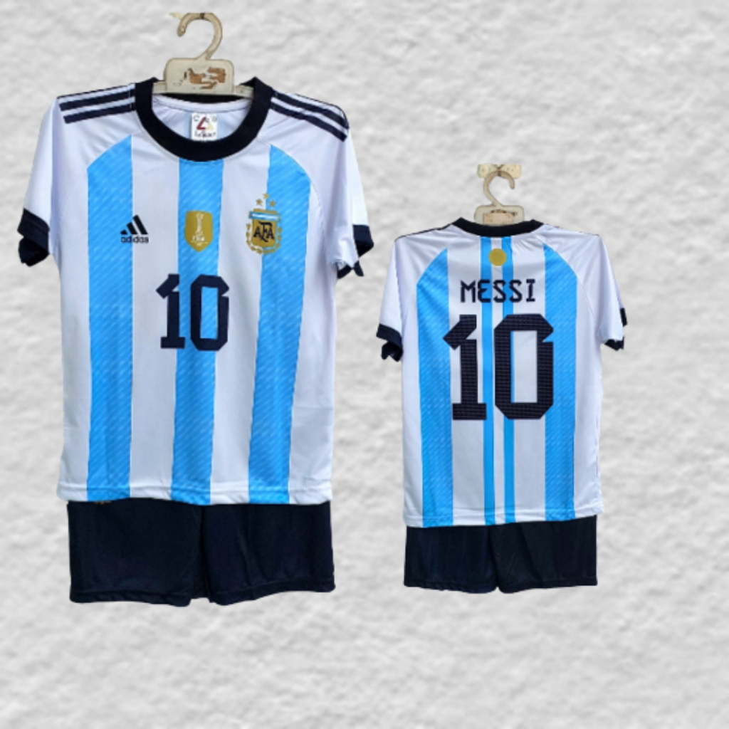 เสื้อกีฬาแขนสั้น-ลายทีมชาติฟุตบอล-argentina-jersey-vs-national-team-สไตล์อินโดนีเซีย-ไซซ์-6-12-ปี