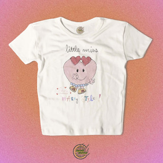 เสื้อครอปท็อป แขนสั้น พิมพ์ลายกราฟฟิค little miss love harry style วินเทจ y2k สําหรับเด็ก