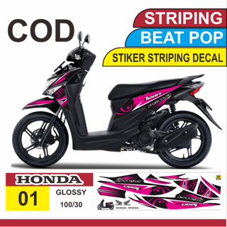สติกเกอร์กราฟฟิค เคลือบเงา สําหรับ Honda Beat Pop 110 2014-2019 ARS083