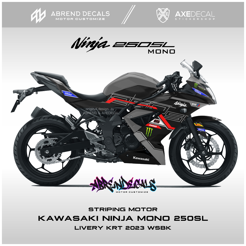 สติกเกอร์-ninja-mono-25o-sl-krt-2023-wsbk-racing-kawasaki-ninja-250sl-สําหรับติดตกแต่งรถจักรยานยนต์