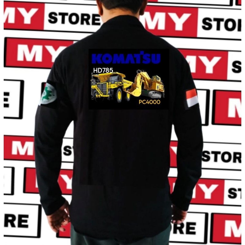 เสื้อยืด-พิมพ์ลายรถบรรทุก-komatsu-dump-truck-excavator-อุปกรณ์หนัก