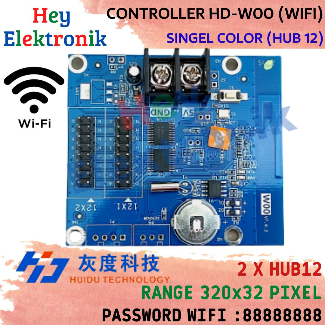 Huidu HD-W00 - HD-W0 Wifi ตัวควบคุมข้อความวิ่ง P10 | Shopee Thailand