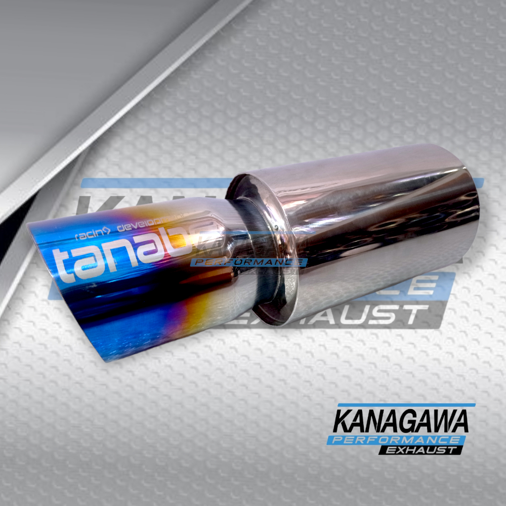 TANABE Racing Muffler Tengos Blue Bass Round Full Stainless Car Exhaust ...