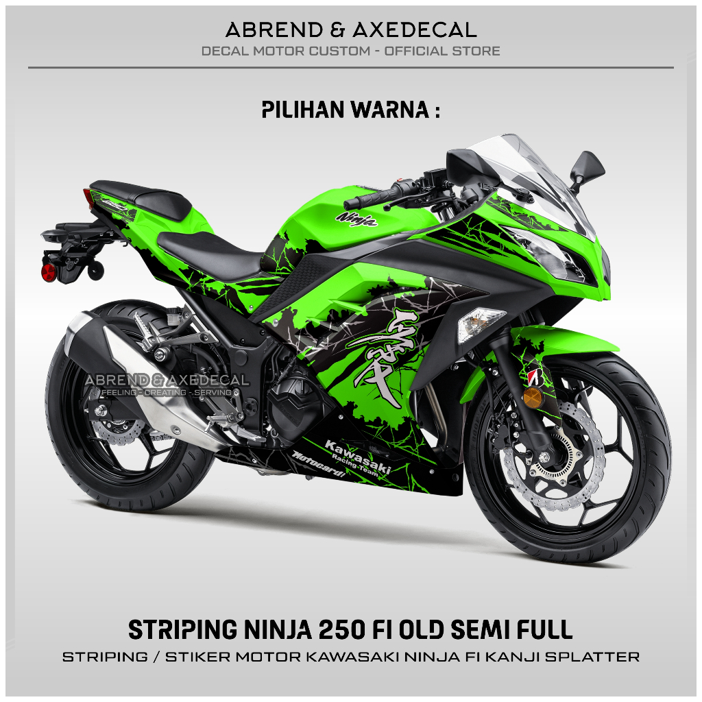 สติกเกอร์-ลาย-semifull-ninja-250-fi-kanji-splatter-kawasaki-ninja-250-fi-old-สําหรับติดตกแต่งรถจักรยานยนต์-พร้อมส่ง