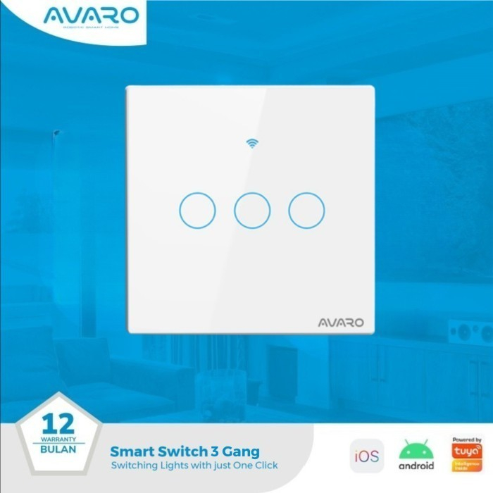 Putih Avaro SMART WALL SWITCH 3 GANG WHITE / ON OFF SWITCH 3 GANG WHITE ...