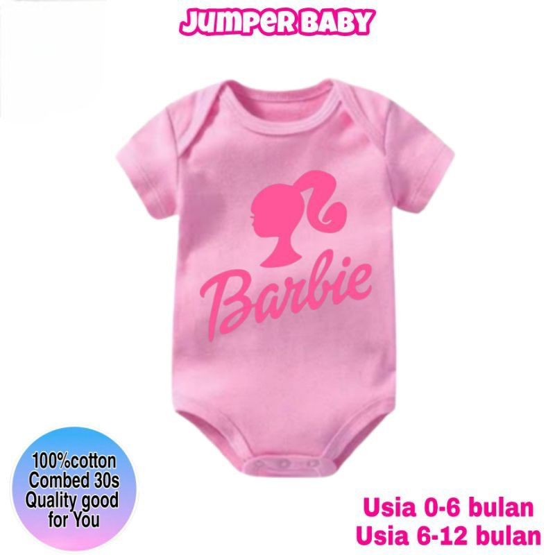 ชุดจัมเปอร์-เสื้อผ้าเด็กทารก-ลายโลโก้-สีชมพู-สําหรับตุ๊กตาบาร์บี้-sni