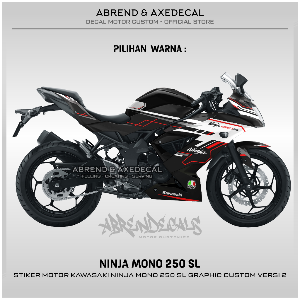 สติกเกอร์-ลายกราฟิก-ninja-mono-moto-3rd-racing-custom-kawasaki-ninja-250sl-สําหรับติดตกแต่งรถจักรยานยนต์-พร้อมส่ง