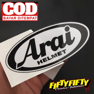 สติกเกอร์ พิมพ์ลายหมวกกันน็อค Arai เคลือบเงา สําหรับติดตกแต่งรถยนต์ รถจักรยานยนต์