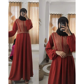 Hitam GAMIS TERBARU QANIA DRESS NJ M L XL XXL LD 110-FRIENDLY Material POLO LINEN MIX MALIKA GAMIS Brocade OVERSIZE ชุดเดรส หรูหรา สไตล์เกาหลี สําหรับผู้หญิง สีดํา DENIM เสื้อผ้ามุสลิม ผู้ใหญ่ ผู้หญิง รุ่นเรียบง่าย ล่าสุด