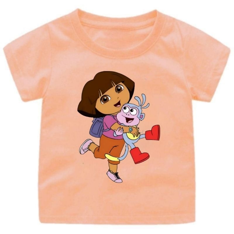 เสื้อยืด-พิมพ์ลาย-dora-สําหรับเด็กอายุ-1-12-ปี