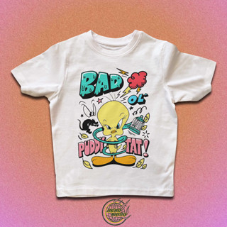 เสื้อครอปท็อป เด็กทารก ทวีตตี้ ไม่ดี oL puddy tat! เสื้อยืด พิมพ์ลายกราฟฟิค y2k สไตล์วินเทจ