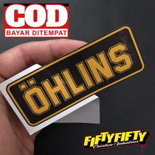 สติกเกอร์เคลือบเงา พิมพ์ลาย Ohlins สําหรับติดตกแต่งหมวกกันน็อค รถจักรยานยนต์ รถยนต์