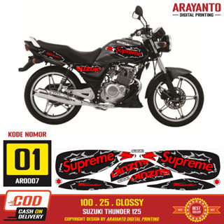 สติกเกอร์ ลาย Suzuki Thunder Striping 125 Variation Supreme AR0007 Doff/Glossy สําหรับติดตกแต่ง