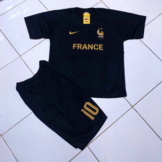 เสื้อกีฬาแขนสั้น ลายทีมชาติฟุตบอล France mbappe สไตล์ฝรั่งเศส สําหรับเด็ก
