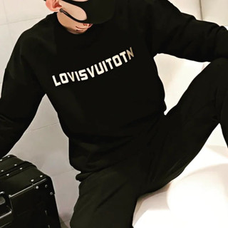 Putih HITAM เสื้อกันหนาว เสื้อฮู้ดดี้ LOVIS BASIC SWEATER CS FLEECE SIZE M L XL XXL สีขาว สีดํา สําหรับผู้ชาย