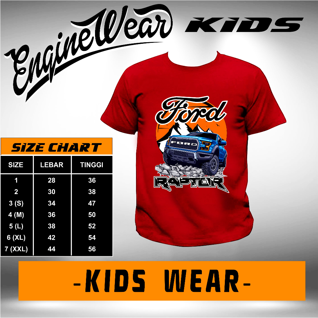 เสื้อยืด-พิมพ์ลาย-ford-ranger-raptor-สําหรับเด็ก