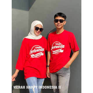 เสื้อยืดคู่รัก พิมพ์ลาย MERAH Aldira Independence สีแดง