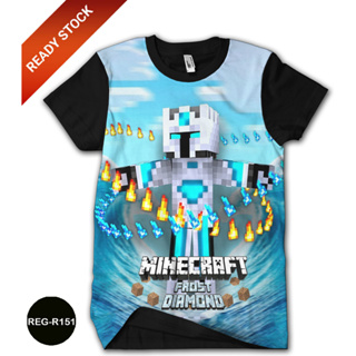 เสื้อยืด ลายอนิเมะ Frost Diamond Minecraft สําหรับเด็ก REG-R151