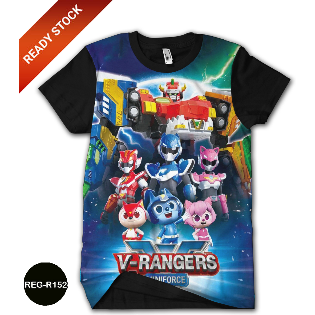 เสื้อยืด-ลายการ์ตูน-mini-force-v-rangers-สําหรับเด็ก-ผู้ใหญ่-reg-r152