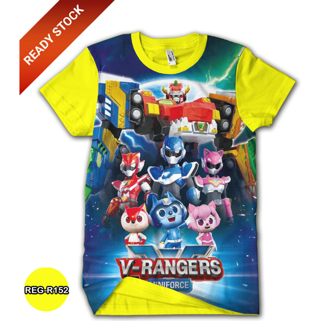 เสื้อยืด-ลายการ์ตูน-mini-force-v-rangers-สําหรับเด็ก-ผู้ใหญ่-reg-r152