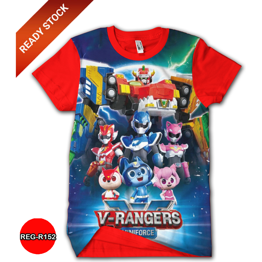 เสื้อยืด-ลายการ์ตูน-mini-force-v-rangers-สําหรับเด็ก-ผู้ใหญ่-reg-r152