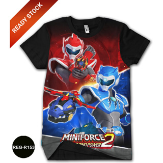 เสื้อยืด ลายการ์ตูน Mini Force Super Dino สําหรับเด็ก ผู้ใหญ่ REG-R153