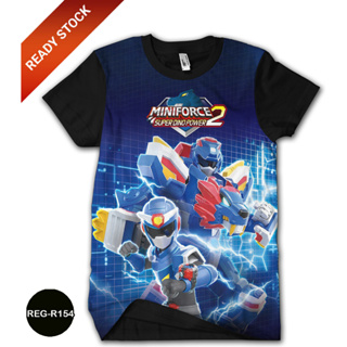 เสื้อยืด ลายการ์ตูน Mini Force Super Dino สําหรับเด็ก ผู้ใหญ่ REG-R154