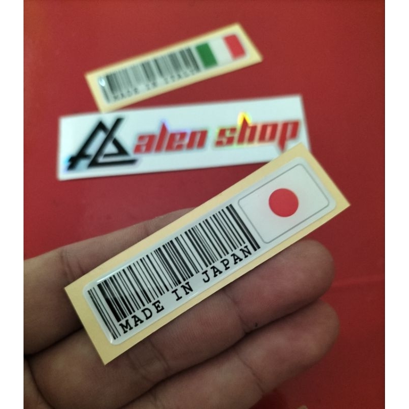 สติ๊กเกอร์ลายนูนสัญลักษณ์ MADE IN JAPAN BARCODE ITALY | Shopee Thailand