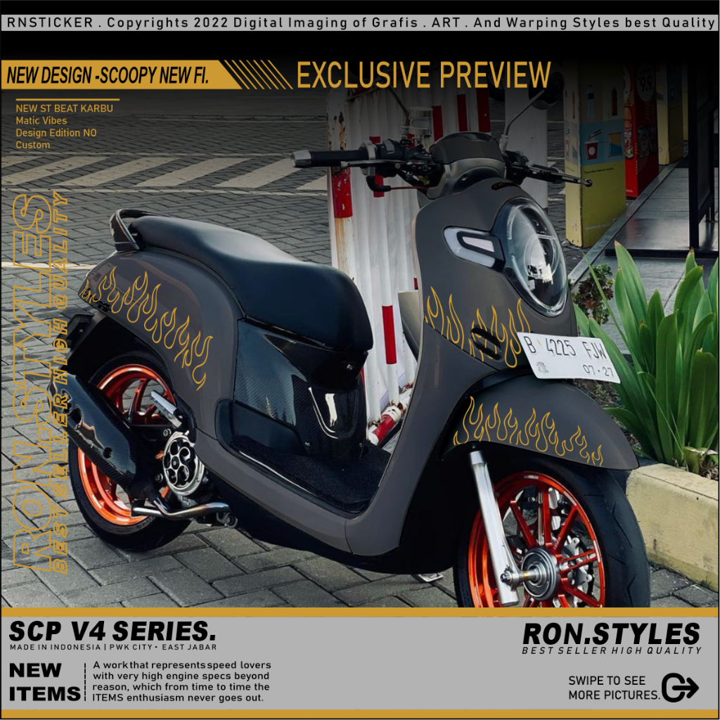 SCV4 ตัดสติกเกอร์แถบ SCOOPY VARIATION ใหม่ 2018 SCOOPY STRIPING API ...