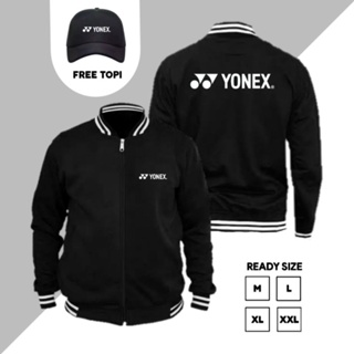 Yonex เสื้อแจ็กเก็ต ลายโลโก้อินโดนีเซีย ฟรีหมวก