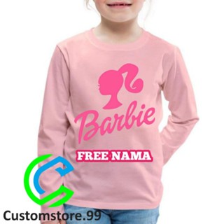 เสื้อเชิ้ตแขนยาว พิมพ์ลาย BARBIE พรีเมี่ยม สําหรับเด็ก