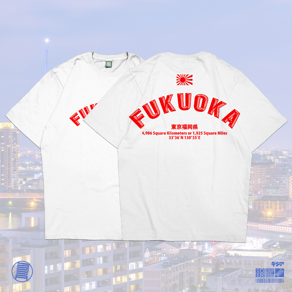 เสื้อยืด-ลายการ์ตูนอนิเมะ-fukuoka-japan-city-street-pop-สไตล์ญี่ปุ่น