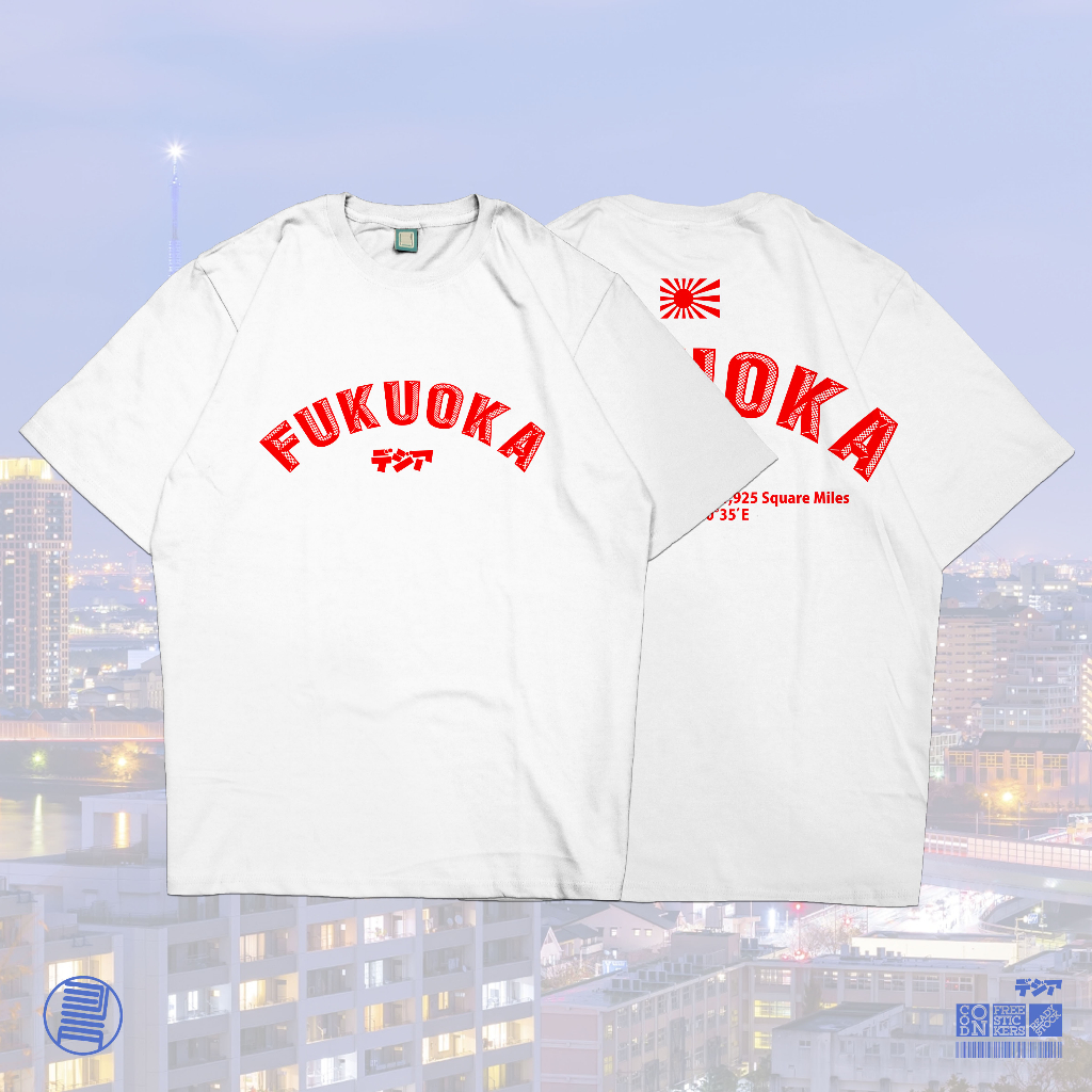 เสื้อยืด-ลายการ์ตูนอนิเมะ-fukuoka-japan-city-street-pop-สไตล์ญี่ปุ่น