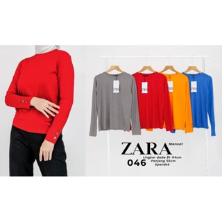 Zar4 เสื้อยืดแขนยาว ผ้าสแปนเด็กซ์ พรีเมี่ยม สําหรับผู้หญิง