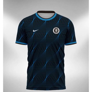 เสื้อกีฬาแขนสั้น ลายทีม Chelsea Away Jersey 2023-2024 New Baju Bola