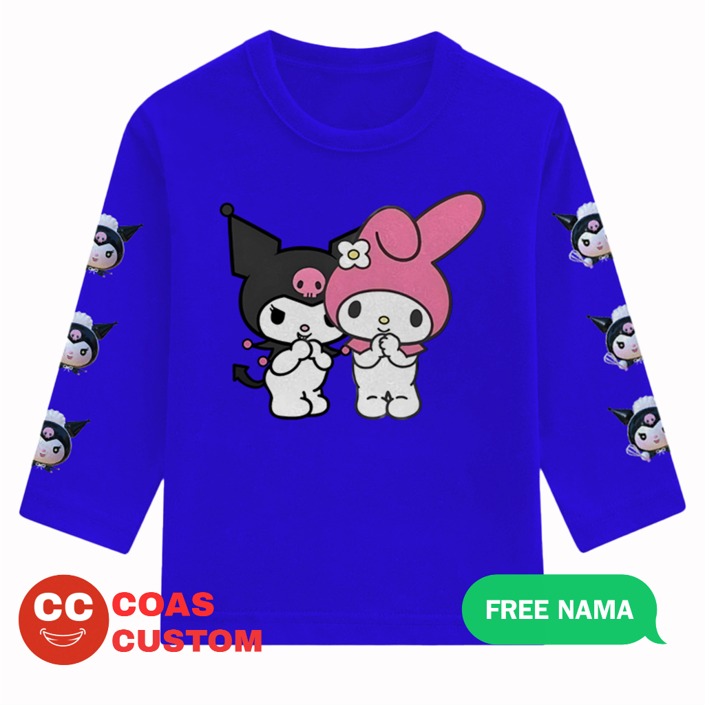 เสื้อยืดแขนยาว-พิมพ์ลาย-kuromi-ฟรีชื่อ-สําหรับเด็ก